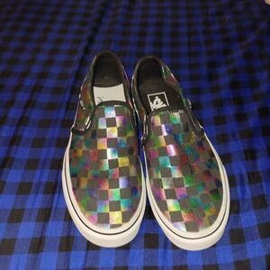 Vans Holographic Checkered Slip-On Shoes Women's 6.5